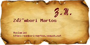 Zámbori Martos névjegykártya